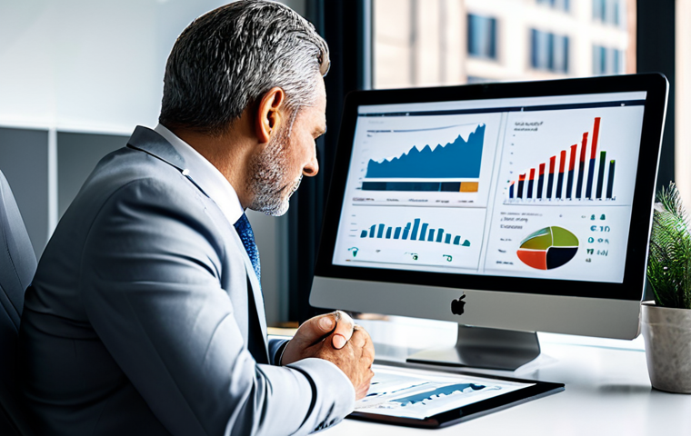 A professional adult, fully clothed in a modest business suit, sits thoughtfully at a modern desk in a well-lit, contemporary office. The individual is looking at a digital tablet displaying financial charts and graphs, representing self-reflection on investment risk tolerance and personal financial planning. The scene emphasizes clear decision-making and a focused mindset. The subject has perfect anatomy, correct proportions, well-formed hands, and a proper finger count, in a natural pose. This image is safe for work, appropriate content, family-friendly, and captures professional photography with high quality.